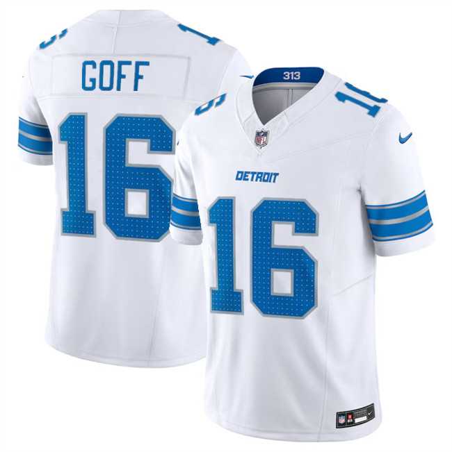 Men & Women & Youth Detroit Lions #16 Jared Goff White 2024 F.U.S.E. Vapor Limited Stitched Jersey